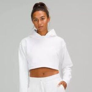 Lululemon Athletica White Cropped Sweatshirt